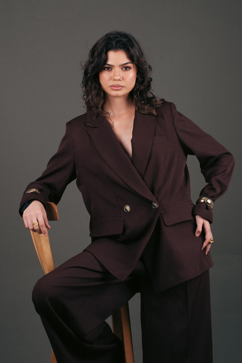 Brown luxe suit