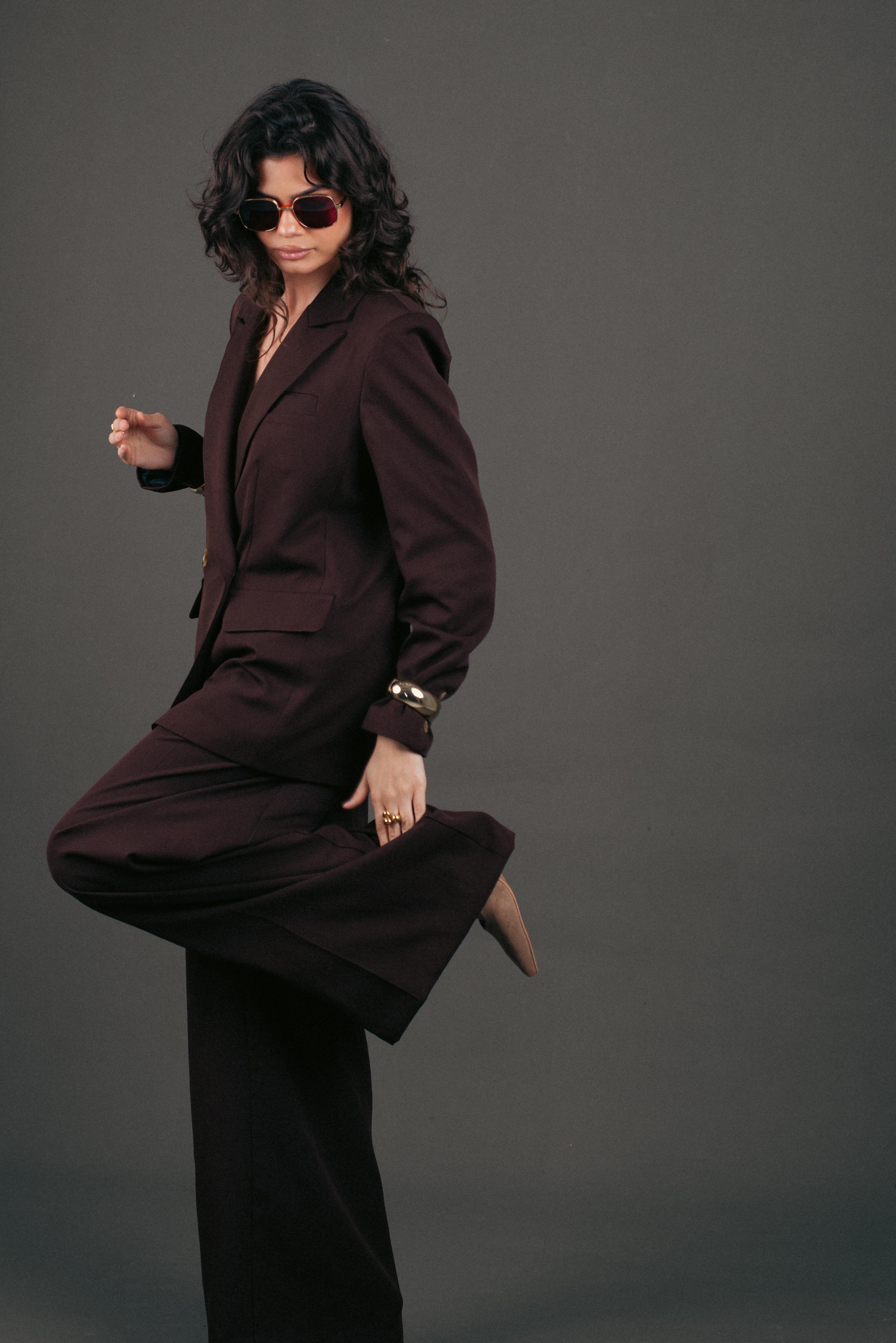 Brown luxe suit