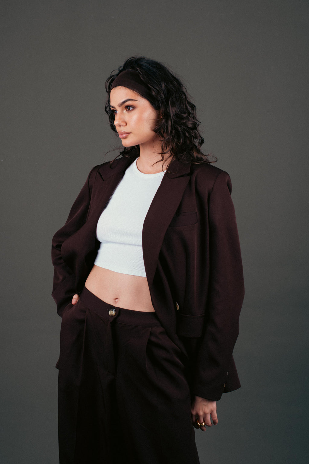 Brown luxe suit